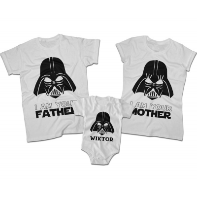 Zestaw koszulek dla rodziców i syna Lord Vader